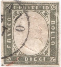 ANTICHI STATI ITALIANI - REGNO DI SARDEGNA: 4° Emissione (1855-63), #14Cba.