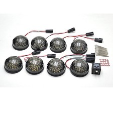 Set completo 8x lampada luce indicatori di direzione per Land Rover Defender 90 110 nero fumo