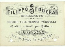1911 PUBBLICITA' FILIPPO SFODERA NEGOZIO COLORI ROMA VIA DI CAPO LE CASE 56/A 