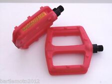 Coppia Pedali ROSSO Resina Bici FIXED - SINGLE SPEED - CONTROPEDALE - FISSO