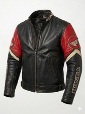 Giacca pelle vintage Honda