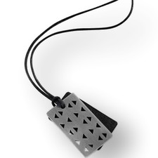 Piastrina Tribe by BREIL acciaio e cuoio nero