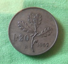 Moneta da 20 lire Quercia del 1957 GAMBO LARGO