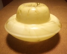 BOCCIA PARALUME IN VETRO SOFFIATO MARMORIZZATO VINTAGE COLORE GIALLO CHIARO