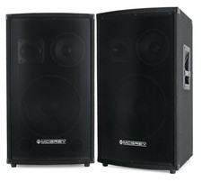 Coppia casse altoparlanti DJ PA 3 vie set palco monitor 12" (30cm) subwoofer 1200W
