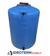 SERBATOIO CONTENITORE ACQUA BLU POLIETILENE PE Litri 220 VERTICALE + RACCORDI