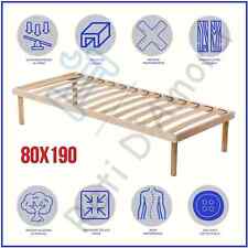 RETE A DOGHE IN LEGNO 80X190 SINGOLA IN FAGGIO NATURALE  ORTOPEDICA