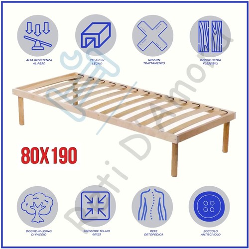 Rete doghe legno 80x190 - a, in