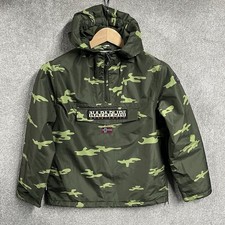 Giacca foresta pluviale Napapijri ragazzo 14 anni mimetica verde kaki invernale isolata
