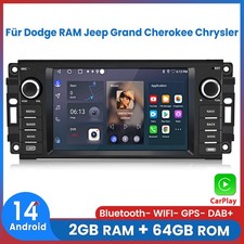 Per Dodge RAM Jeep Grand Cherokee Chrysler Android 14 autoradio Carplay BT 2+64G