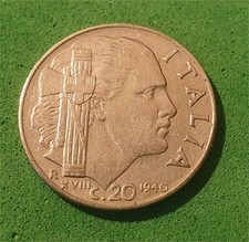 20 Centesimi 1940 Lira Italia