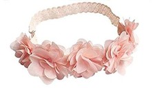 Fascia Bebe Neonata capelli Bambine battesimo elegante fiocchetti L.24062