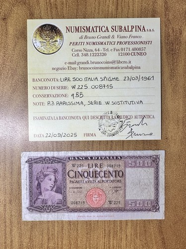 Banconota lire 500 - lire, italia