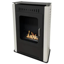 Stufa a Bioetanolo 1,2L da Pavimento 3,4 kW in Acciaio Inox Bianco