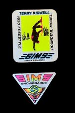 2 adesivi vintage Sims Snowboard Kidwell anni 80 (Sims snowboard) SIMS KIDWELL