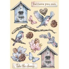 Wooden Shape Colorato Create Happiness Dewdrops Stamperia sagome in legno