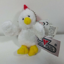MINI GALLO  PELUCHE 9 CM LELLY CON CATENELLA DA APPENDERLA A PORTACHIAVI 