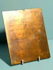 Antico piatto stampa lettere Josiah marrone tabacco sigari rivenditori #B212