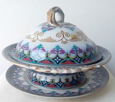 Zuppiera antica inglese ceramica porcellana Legumiera 800 Vittoriana XIX secolo