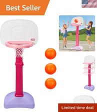 Versatile Easy Score Basketball Set for Young Kids - Pink & Adjustable