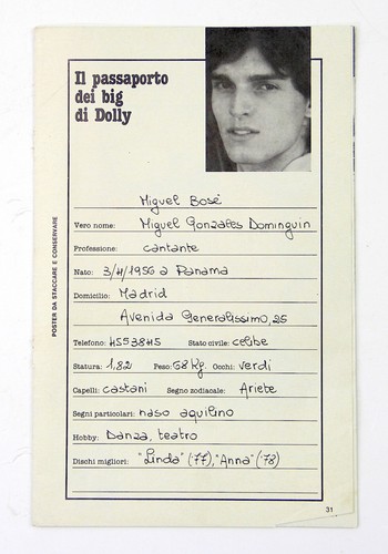 Miguel bosè passaporto - passaporto, dei