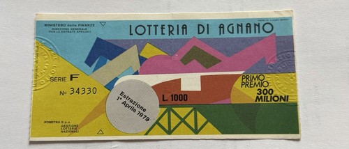 Biglietto lotteria agnano - ,