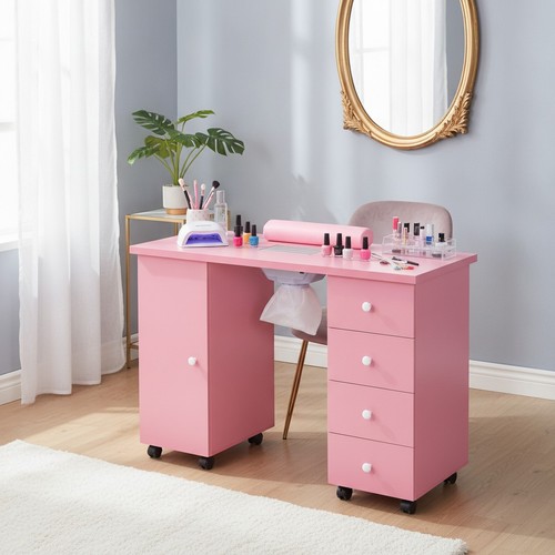Tavolo manicure mobile rosa - tavolo,
