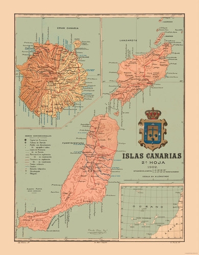 Mappa storica isole - -,