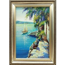 Paesaggio marino barca a vela