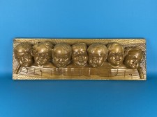 Scultura Da Parete In Legno “ 7 Note Musicali”  Con Teste Bambini Putti 69cm