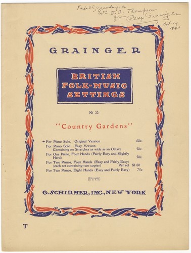 Percy grainger paese giardini - grainger/paese,