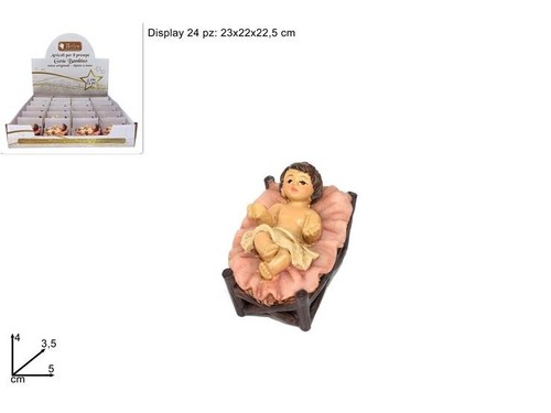 Gesu bambino con culla 4cm - gesu',