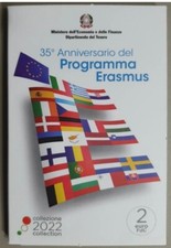 ITALIA 2022 - COIN CARD CON 2 EURO FDC COMMEMORATIVO 35° PROGRAMMA ERASMUS