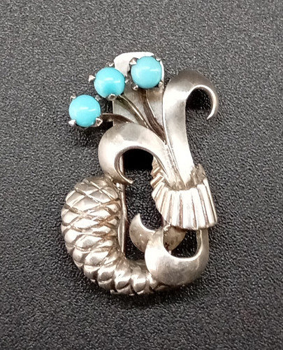 Spilla art deco argento - spilla,