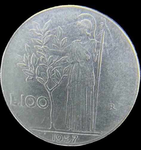1957 italy 100 lira - lira, coin