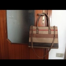Set borsa a spalla 3 pezzi beige e bordeaux con tracolla rimovibile e 2 pochette