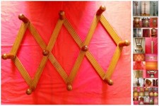 APPENDIABITI / ATTACCAPANNI A PARETE, estensibile, in legno di faggio e altri