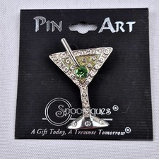 Spilla Martini Vetro Strass