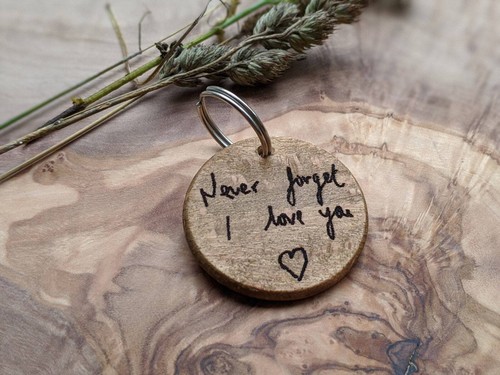 Wooden keyring personalised - wooden,