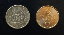 EURO VATICANO 50 CENTESIMI STEMMA 2017 E 2022 LOTTO 2 MONETE