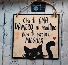 Quadro Gatto In Legno