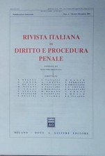 RIVISTA ITALIANO DI DIRITTO E PROCEDURA PENALE  OTTOBRE DICEMBRE 2002