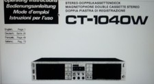 manuale utente doppia piastra a cassette CT-1040W hifi pioneer carta formato a4