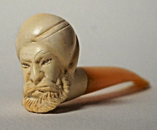 Pipa schiuma di mare intagliata - MASCHERA TURCA - 12 cm x 4 cm