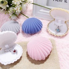 Espositore gioielli in velluto a forma di conchiglia confezione regalo astuccio per orecchini collana anello donna
