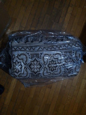 COPERTA MATRIMONIALE LANA CON FRANGE LAVATA E ARROTOLATA