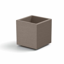 VASO QUADRATO CUBO MATHERIA MODERNO 40 cm IN PLASTICA CON RUOTE VARI COLORI