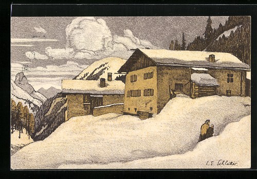 Cartolina artista ernst e - ernst,
