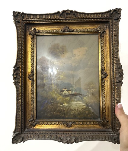 Quadro antico olio tela - antico,