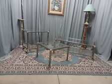 Trittico Di Tavolini Con Carrello Porta Vivande Ferro E Ottone Anni...